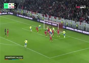 خلاصه بازی برزیل 1 - تونس 1