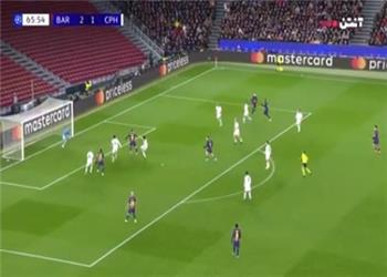 گل سوم بارسلونا به کپنهاگن توسط رافینیا