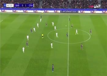 گل اول بارسلونا به کپنهاگن توسط لواندوفسکی