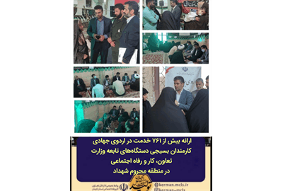 ارائه بیش از 761 خدمت در اردوی جهادی کارمندان بسیجی در منطقه شهداد کرمان