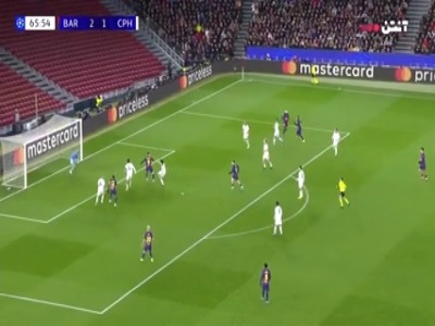 گل سوم بارسلونا به کپنهاگن توسط رافینیا