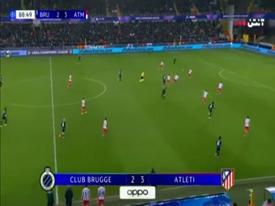 گل سوم کلوب بروژ به اتلتیکومادرید توسط زولیس