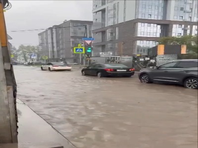 باران سیل‌آسا در روسیه