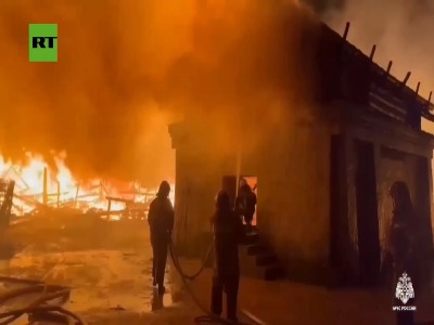 آتش‌سوزی گسترده یک لوکیشن فیلم‌برداری در روسیه